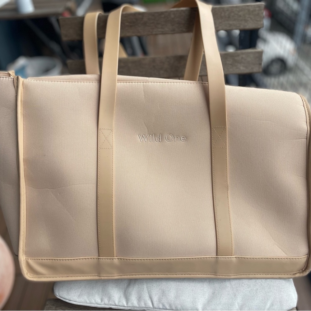 Cream and Tan Dog Travel Carrier